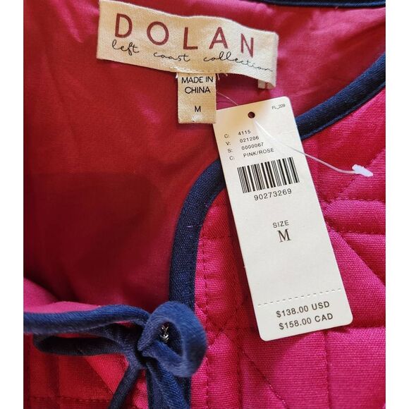 Anthropologie Dolan Linen Bow Front Quilted Lady Jacket Size Medium NWT - Picture 8 of 9